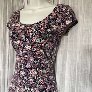 Decree - floral, short dress, strappy back SMALL